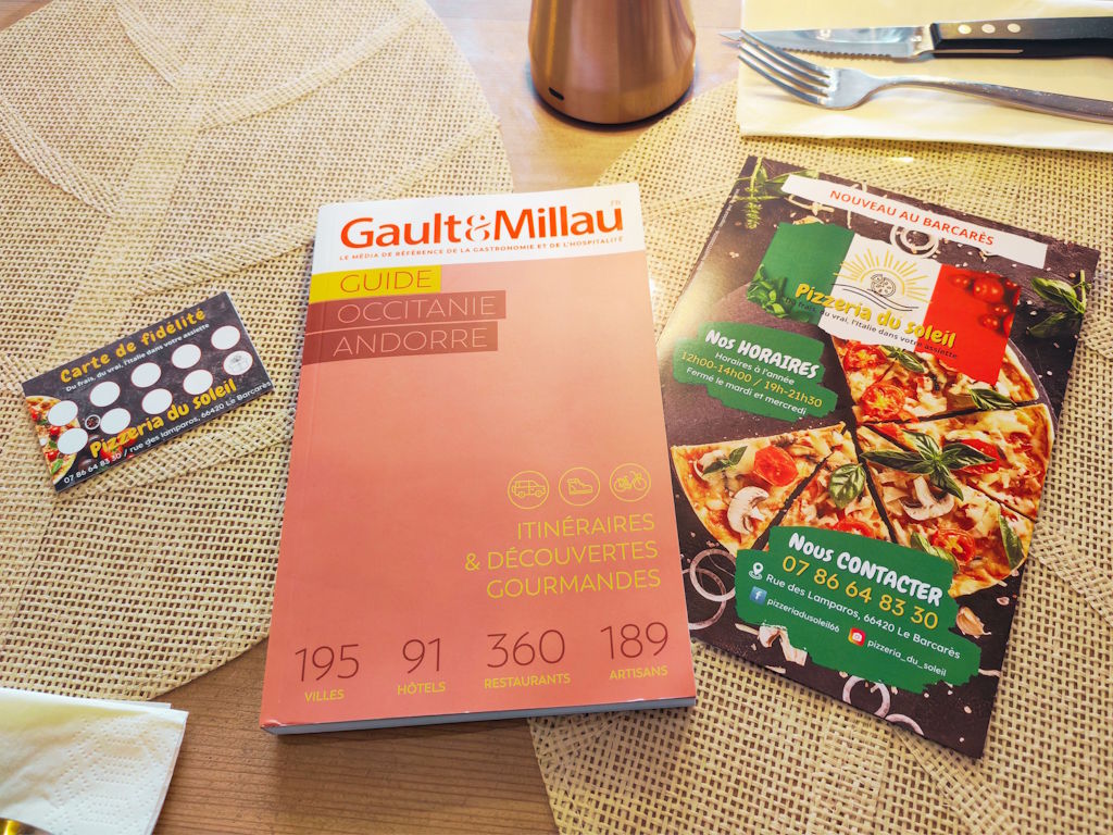 Guide Gault&Millau Occitanie présentant la Pizzeria du Soleil au Barcarès recommandée pour ses pizzas artisanales