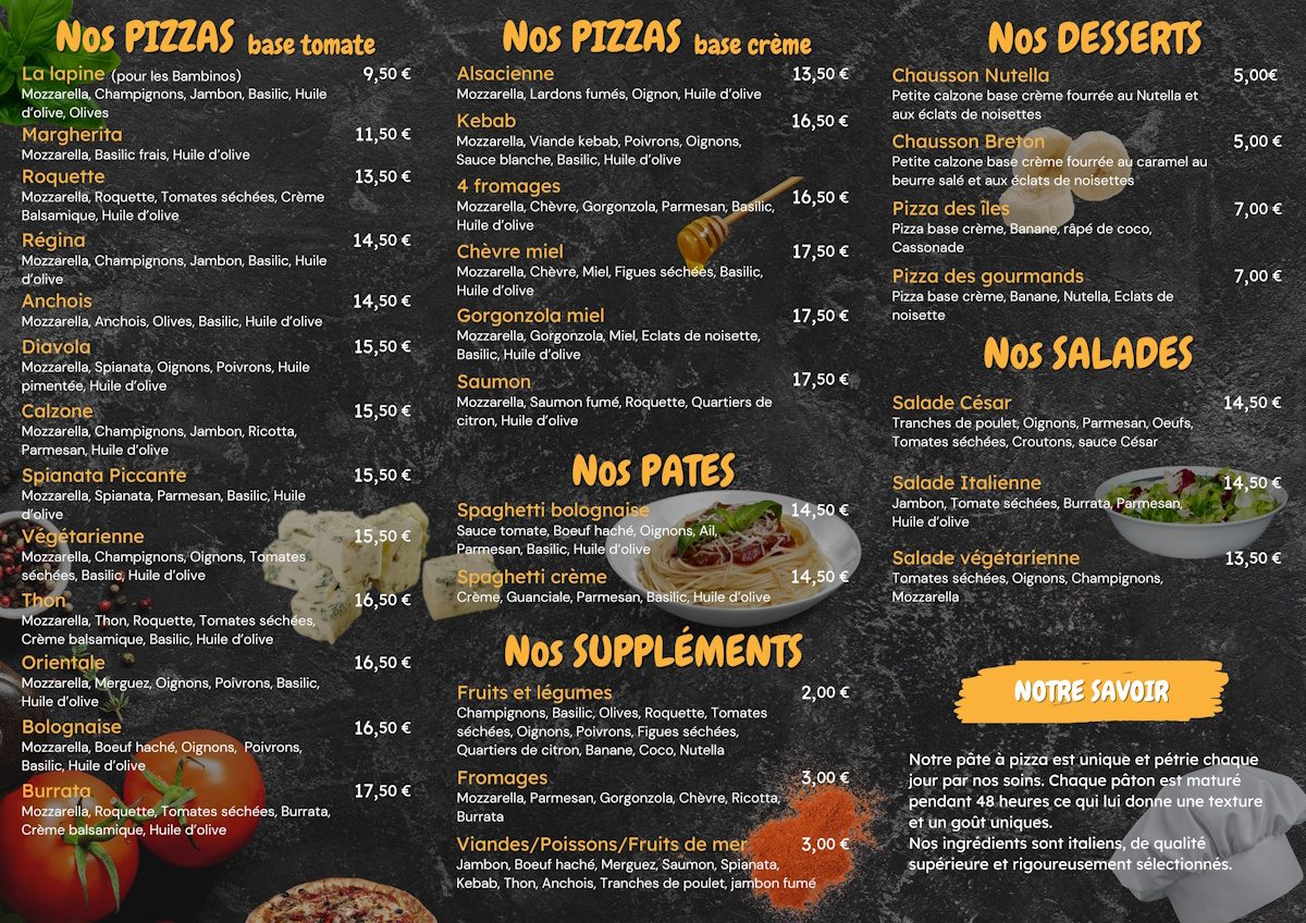 Pizzeria du soleil - Flyer - verso - site